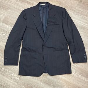 J.P. Tilford Samuelsohn Navy Striped Print Mens Blazer